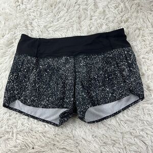 Lululemon Run Times Short Mini Splatter White Black